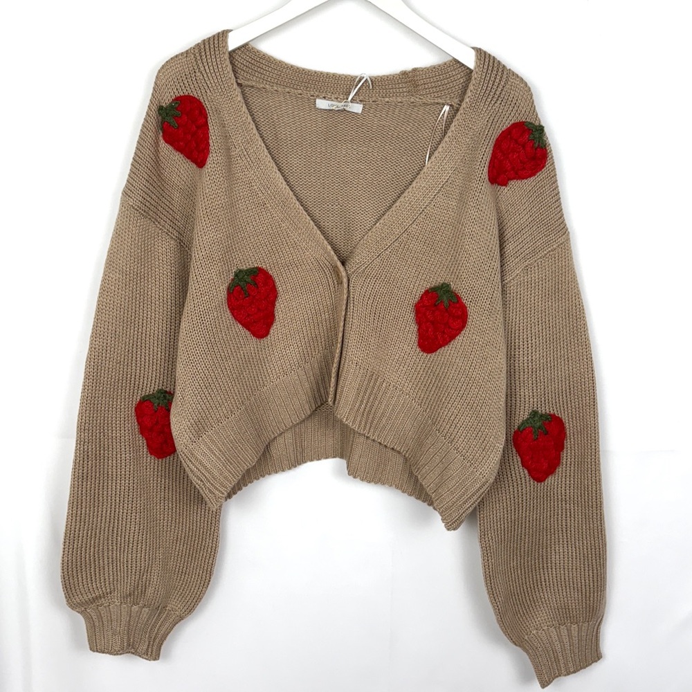 NEW Strawberry Knit Cardigan